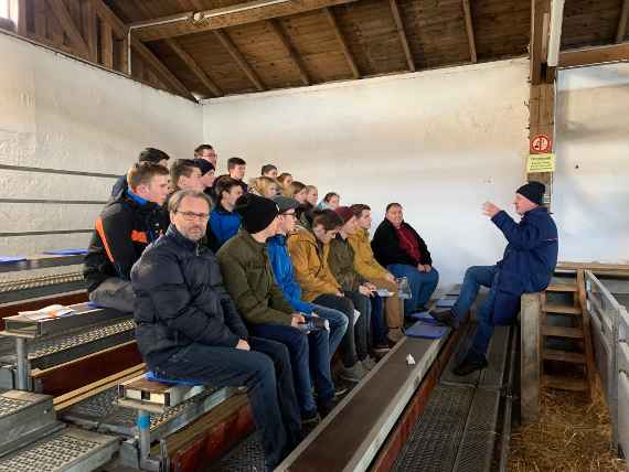 schuelerinnen und schueler waehrend der exkursion im fach nutztierhaltung